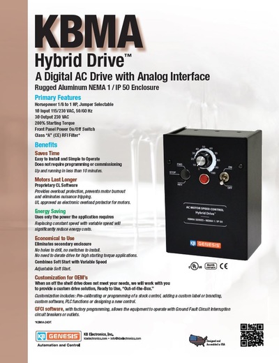 KBMA Hybrid Drive NEMA 1