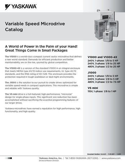 VS Mini, V1000, V1000-4X, J1000 Microdrive Brochure